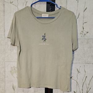 Green Fitted Crop T-Shirt with Short Sleeves